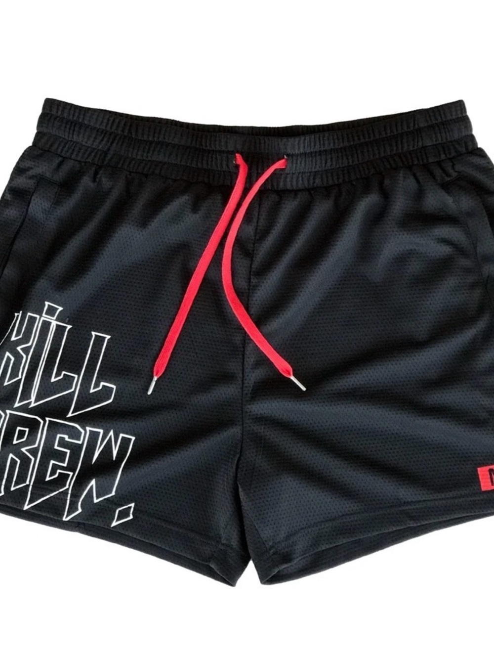 Kill Crew /// Unisex MUAY THAI SHORTS (MID THIGH CUT) - BLACK - Small